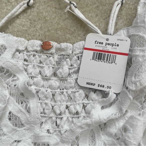Free People Adella White Camisole Size XS, S- NWT - Picture 5 of 6